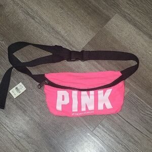 Pink Belt Bag with Black Strap Nwt